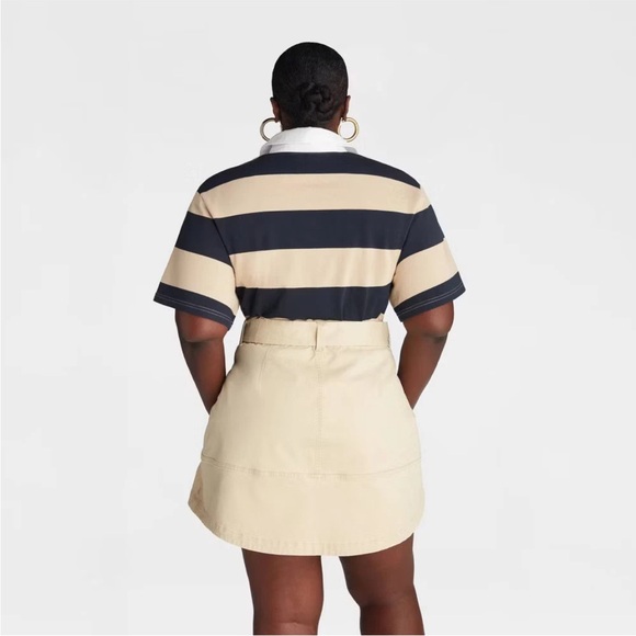KBB by KAHLANA Women's Short Sleeve 'The Fitted Rugby Shirt' - Navy/Tan - Picture 2 of 2